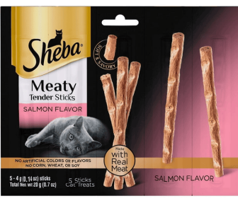 Sheba Meaty Tender Sticks Salmon Flavor Dry Cat Treats, 0.7 oz (5 Treats)